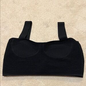 Express Black Ribbed Crop Top Size Large Stretchy & Comfy New without Tags